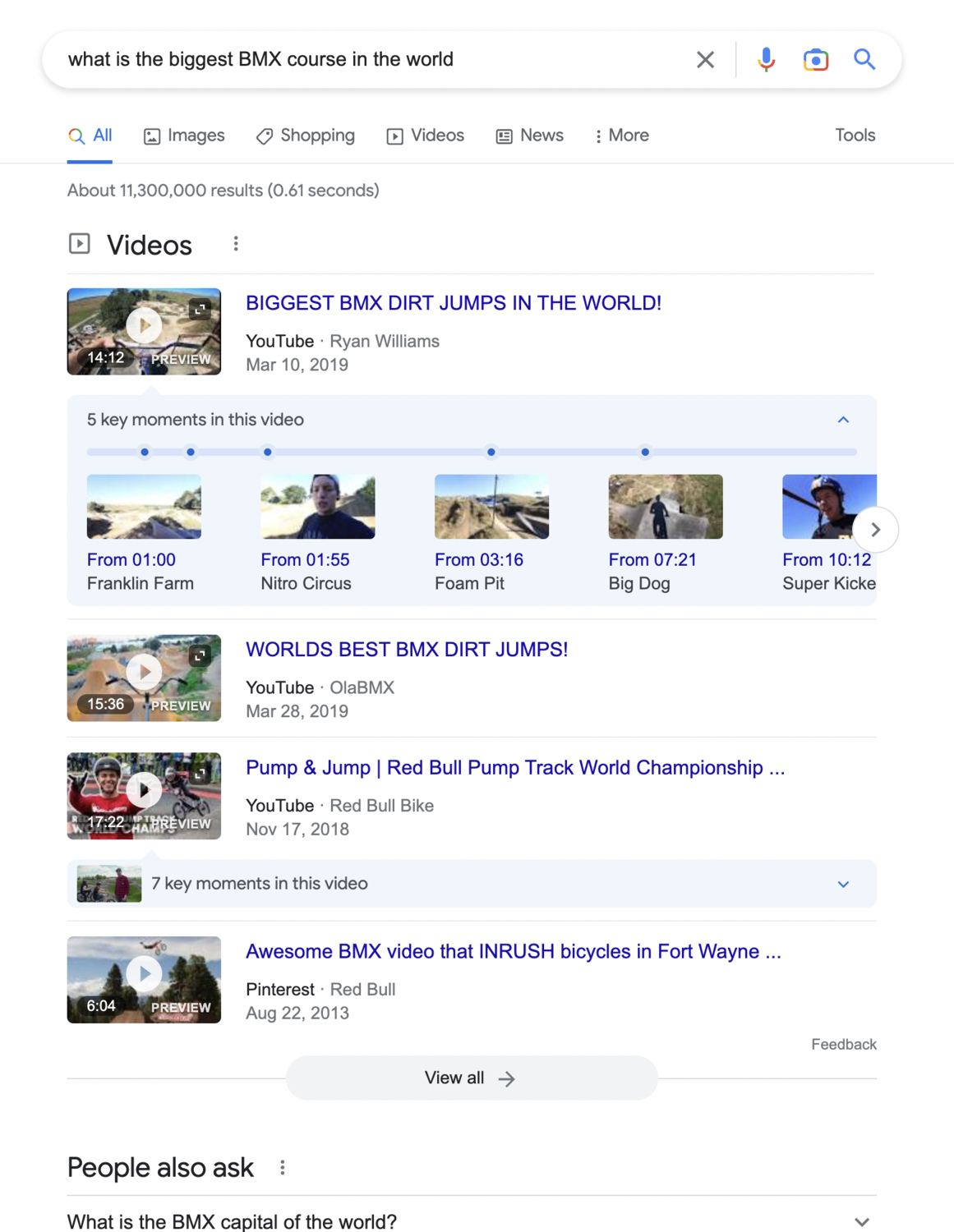 BMX search results