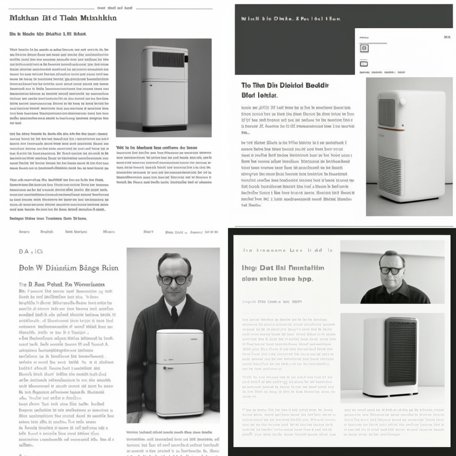 An imagined blog layout by Dieter Rams