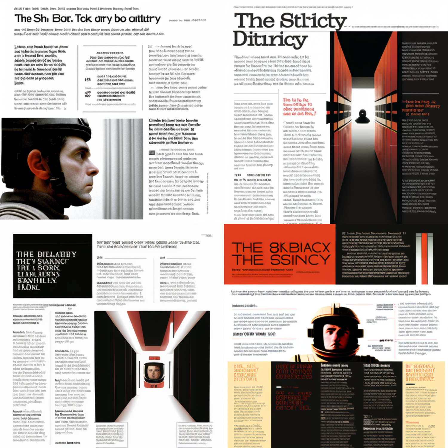 An imagined blog layout by Stanley Kubrick
