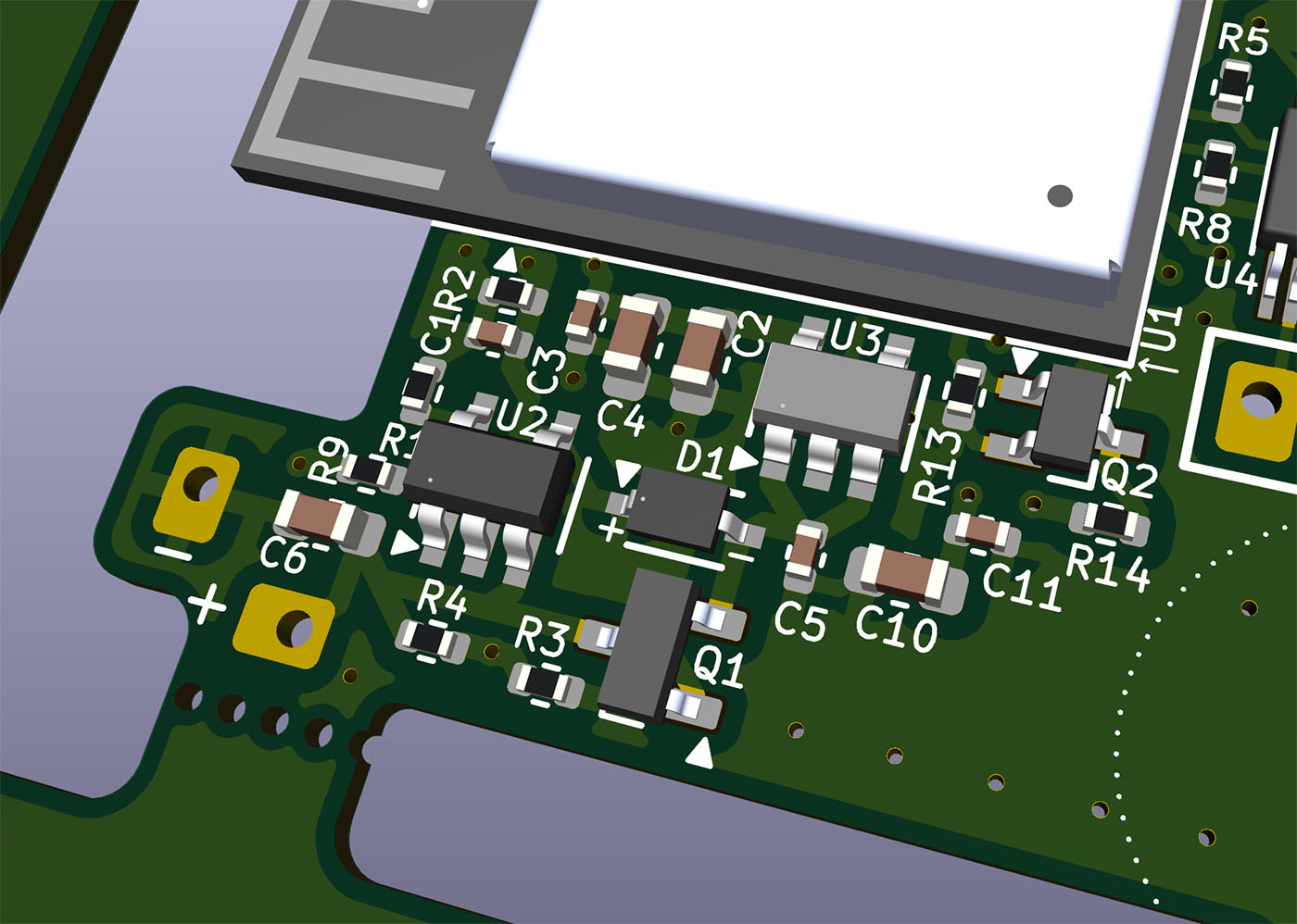 Power-related components on the PCB